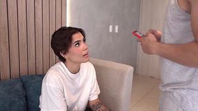 Unexpected delivery — petite Latina brings more than just the package