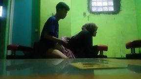 I nearly caught her as I pounded her sister's wet slit in the family room