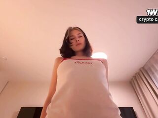 POV - My girlfriend hadn't had sex in a lengthy time and this babe craved my rod in advance of daybed.