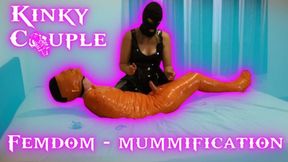 Femdom Goddes Plays With Mummified Chastity Sissy Slave