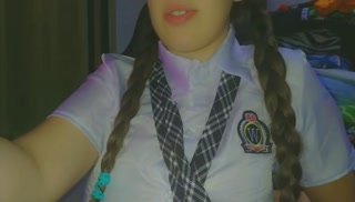 Horny student shy trying to masturbate first time with her webcam on