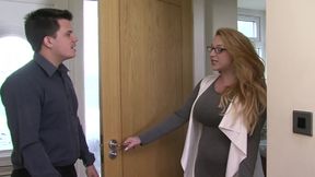 Harmony Reigns, chubby big-boobed tattooed MILF &amp; Kris Weston, on the floor sex scene