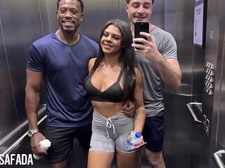 Our new personal trainer is very attentive. He gave us a lesson on how to fuck your wife after training.