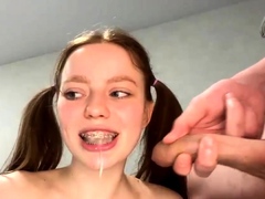 Deepthroat anal pounding and cum in mouth with slutty teen l