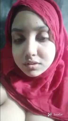 Pure Indian Desi girl Pressing boobs